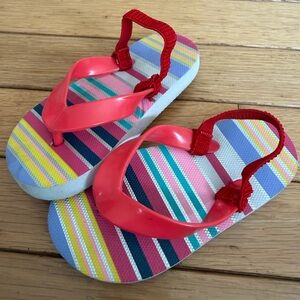 US 6 (little kid) Red Strap Kids Striped Sandals